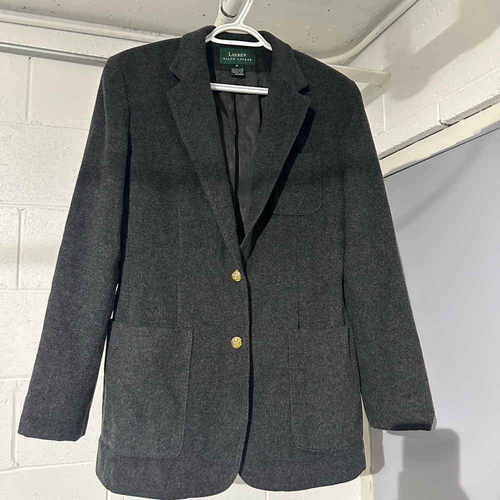 Ralph Lauren Charcoal Blazer with Gold Buttons